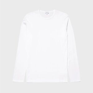 Sunspel White Long Sleeve Tee Classic Cotton